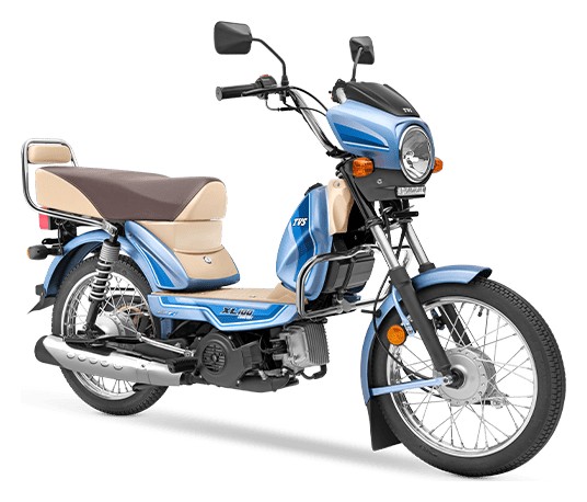 TVS XL100 Mint Blue side view