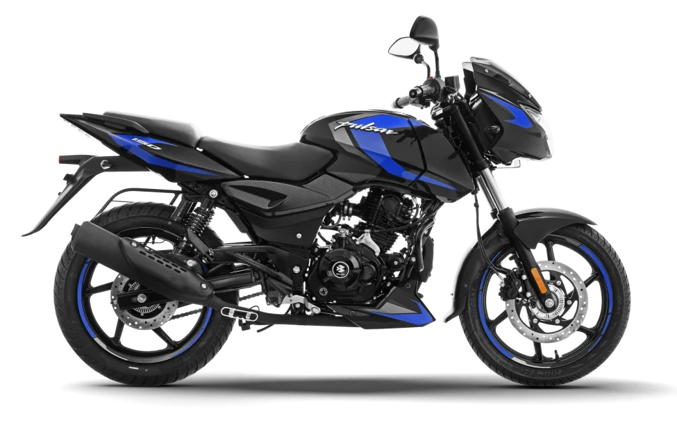 Bajaj Pulsar 150 Twin Disc ABS Metallic Black Blue side view