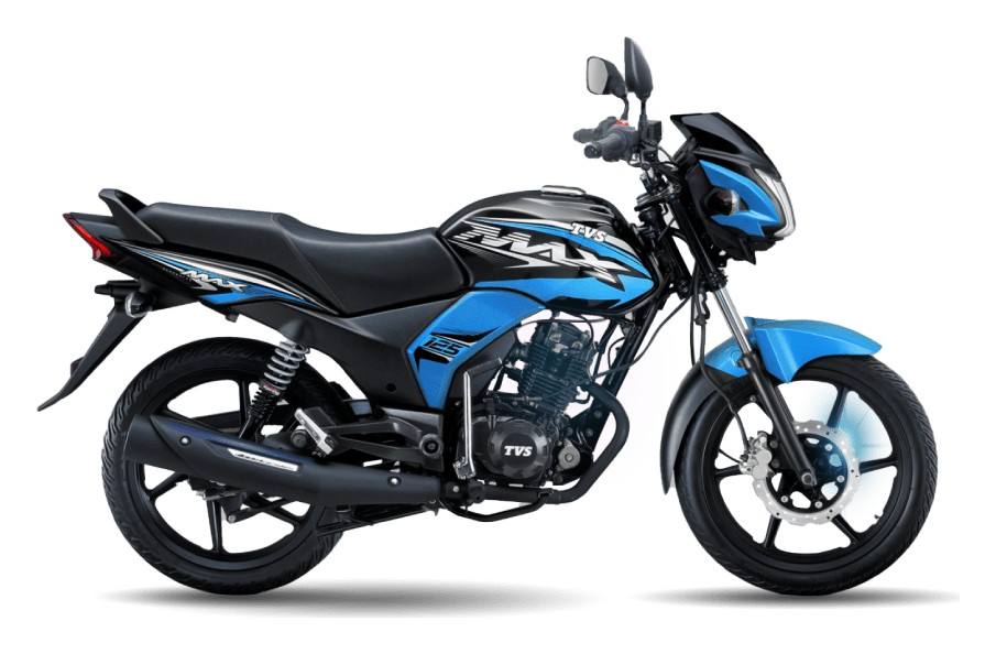 TVS Max 125 Mount Blue side view